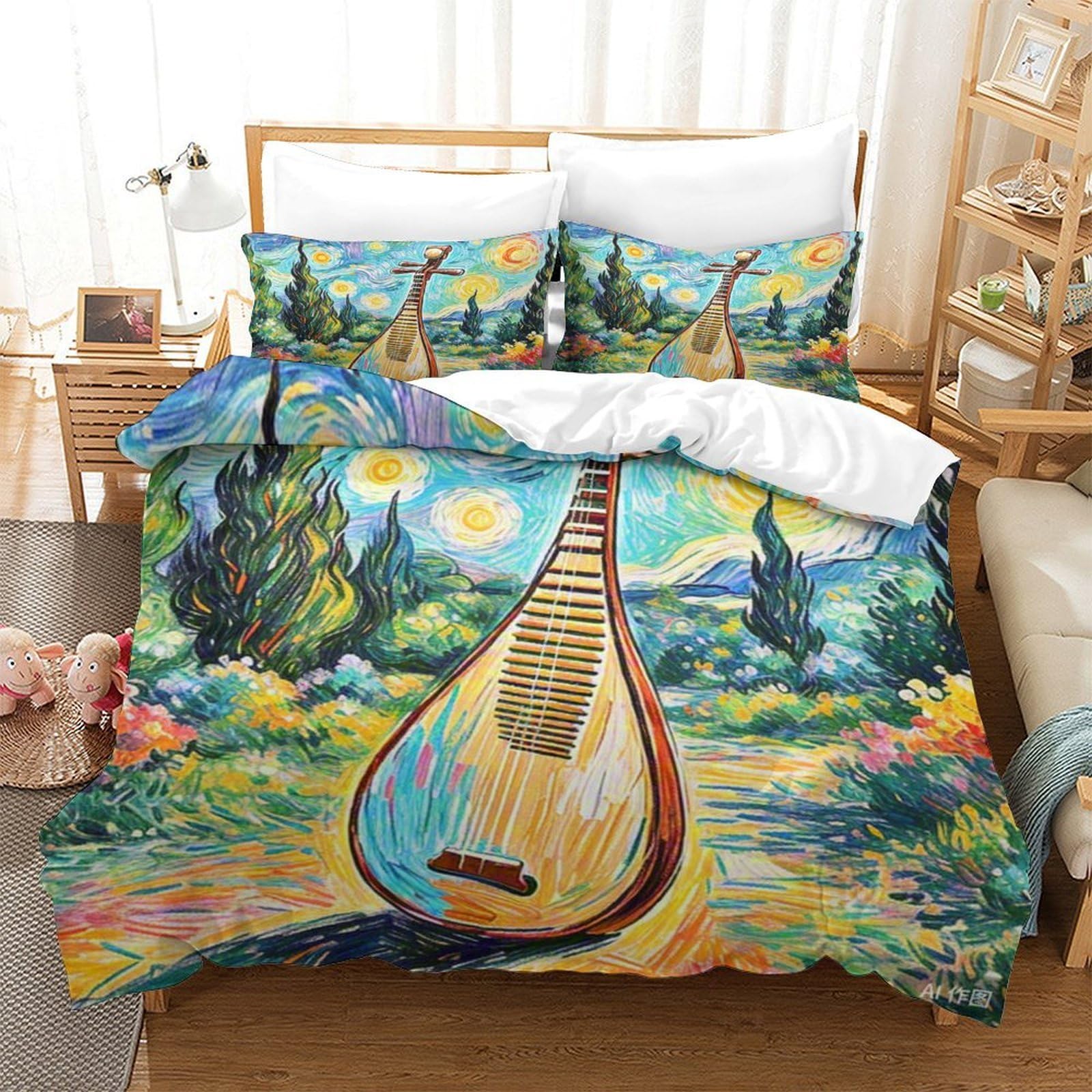 Housse de couette 140x200 Pipa 3D microfibre pour lit simple enfant et ado