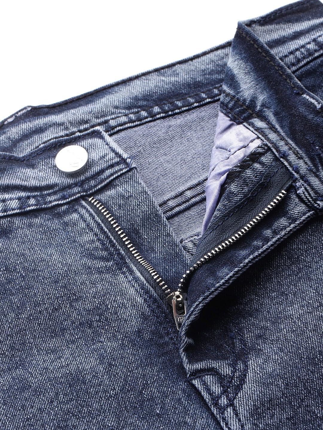 Aarika Ragazze Blu Colore Solido Denim Jeans