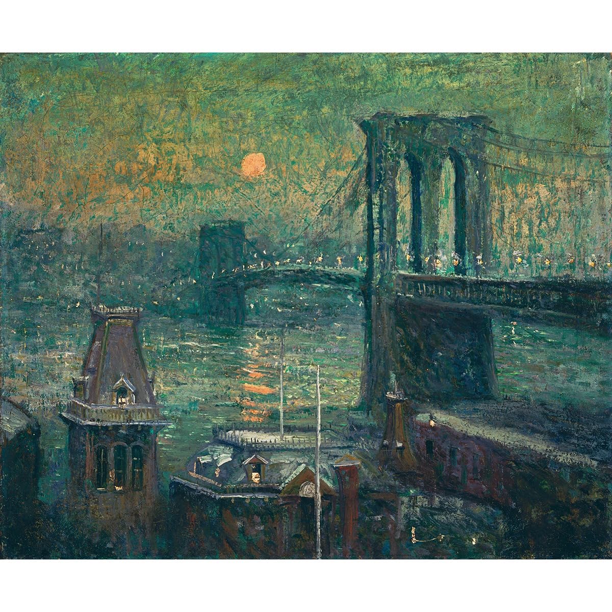 Toile Pont de Brooklyn 1907 impression grand format prêt à encadrer - 2