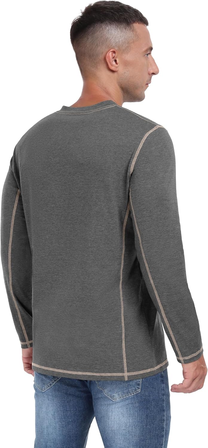 Sailwind Men's Henley Shirts Long Sleeve Casual Classic Tee Cotton Button Henley Maverick T-Shirts - Image 5