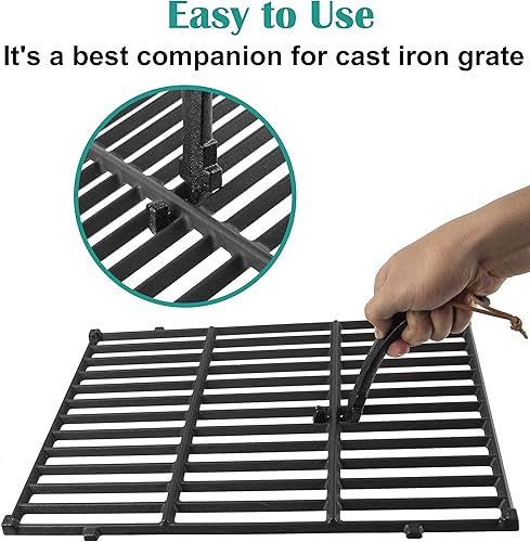 Miniatura 3 de Elevador de parrilla de hierro fundido, agarre de elevación de rejilla de cocción para huevo verde grande, ahumador de parrilla de carbón Primo