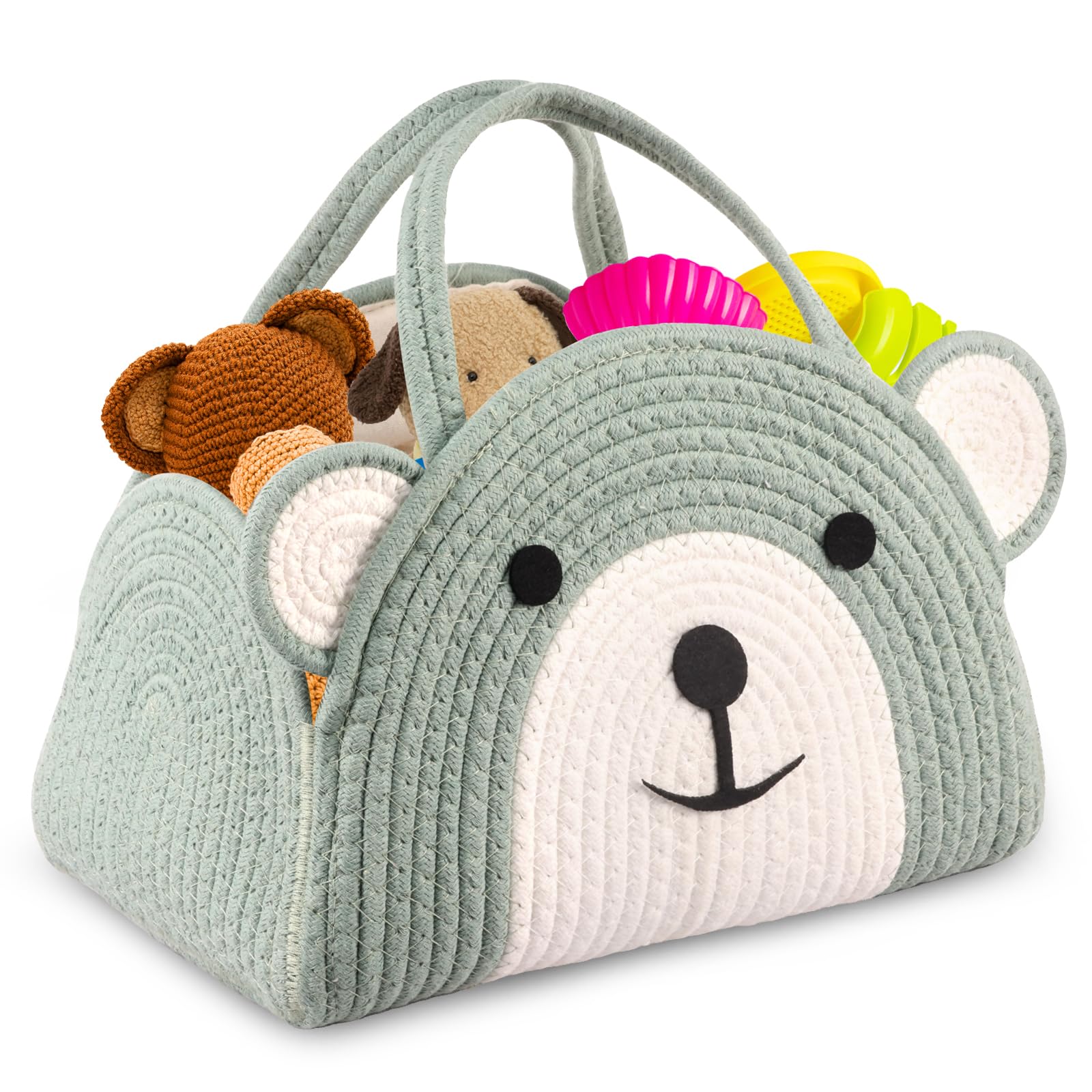Baby Nappy Caddy Organiser, Portable Cotton Rope Woven Diaper Caddy, Portable Nursery Baby Caddys Storage Basket