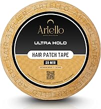 Artello® Ultra Hold HAIR PATCH TAPE for Men, Double-Sided Cotton-Cloth Tape for Base Installation, Waterproof Hair Wig Tape, Max Hold for upto 2 Weeks (Yellow, 1 Inch x 20 Meter)