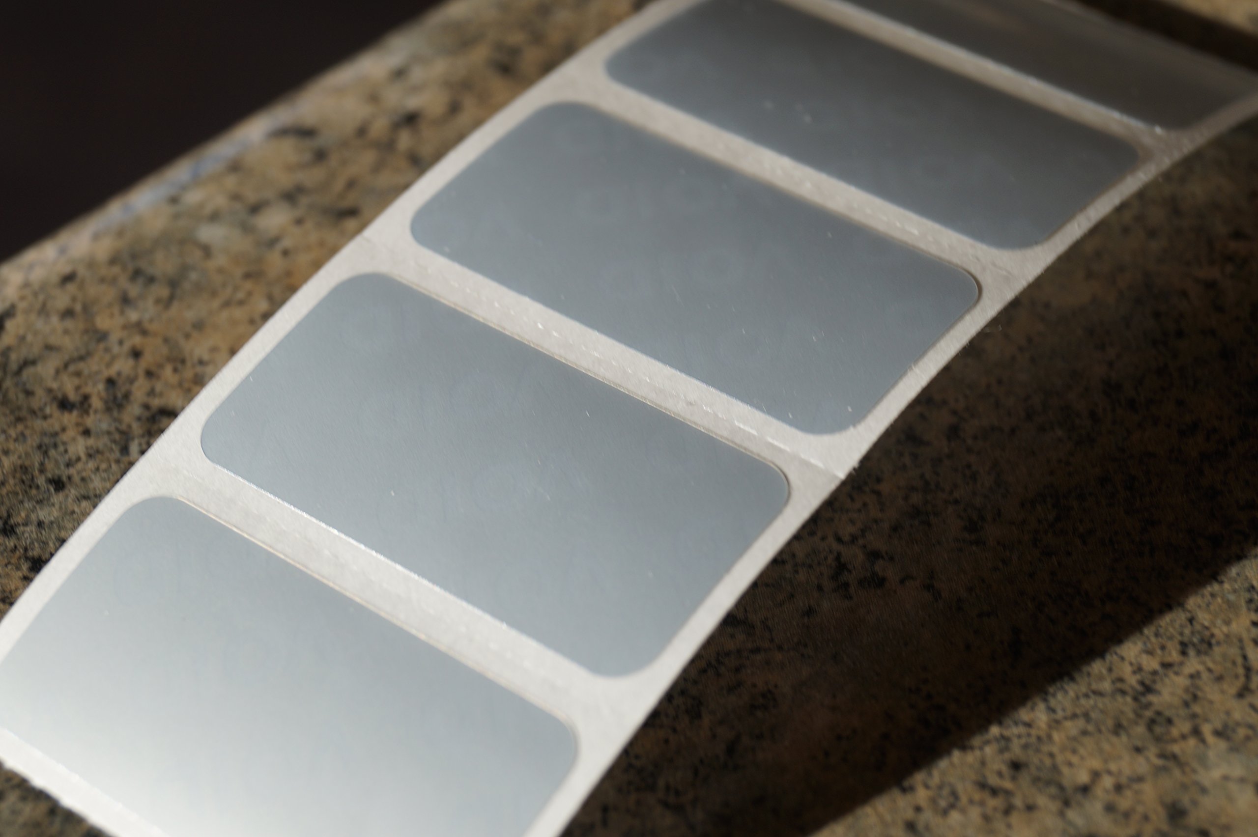 100 Matte Silver Tamper Evident High Security Labels Stickers (1.5 Inch X .75 Inch)