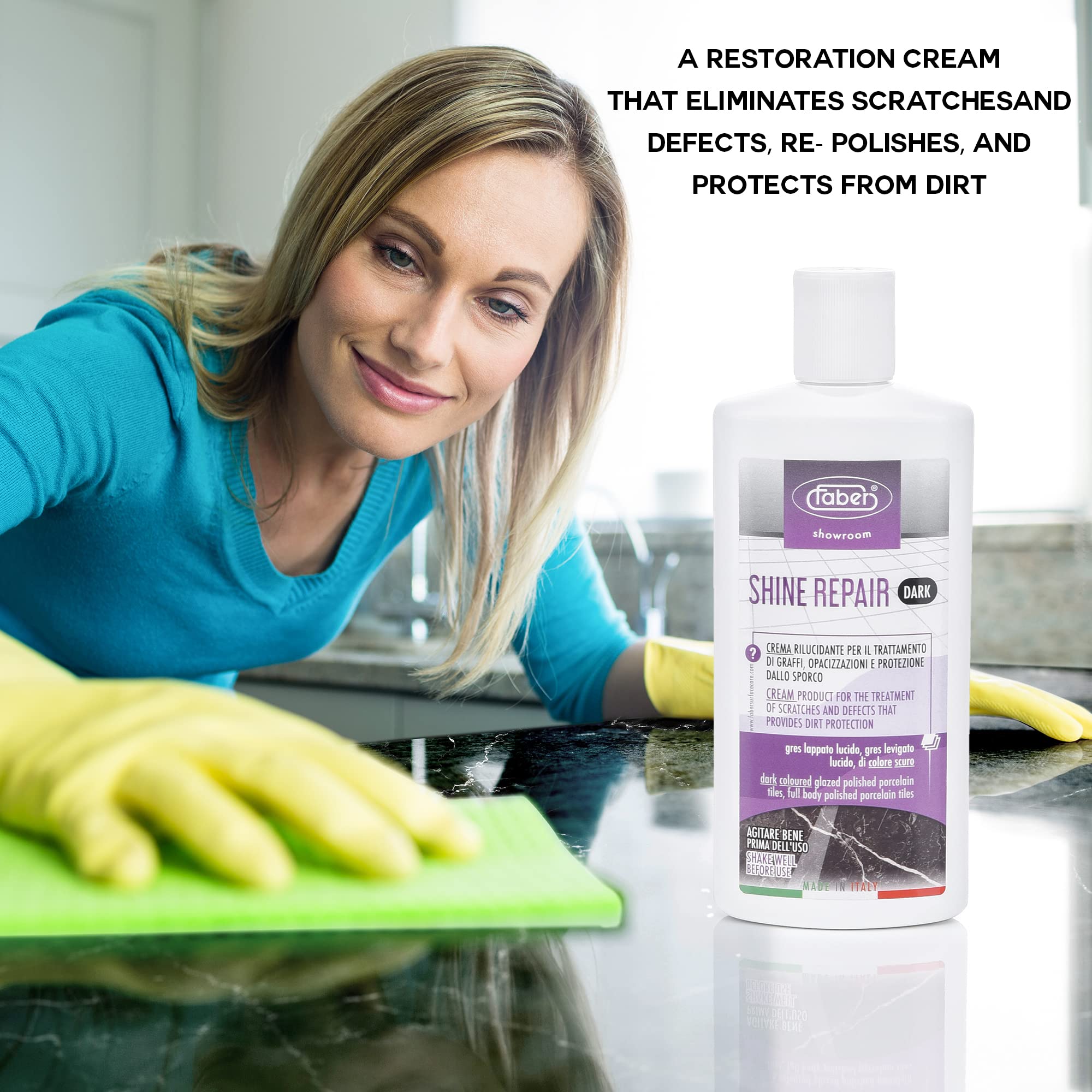 Faber Shine Repair Dark Crema Lucidante per graffi e difetti, 250 ml - pavimenti scuri