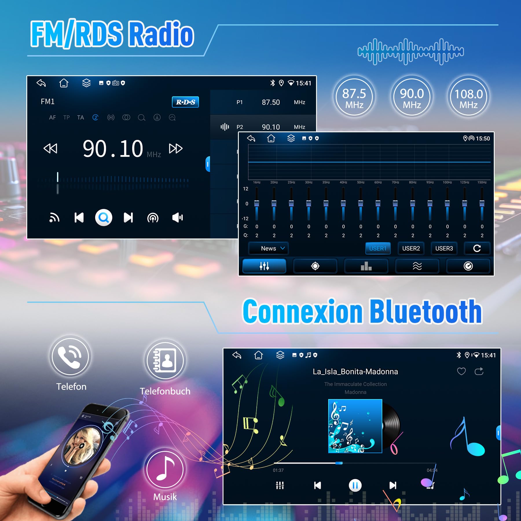 Autoradio per Fiat Panda 2013-2020, Android 13, Schermo Touch IPS 7" | Android 13 2G+64G con GPS Navi, Bluetooth, WLAN, DSP, Comandi al Volante, Schermo Touch IPS da 7 pollici
