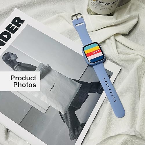 Vista 61 de Correa de silicona deportiva y funda con protector de pantalla para Apple Watch Series 9, 8, 7, 6, SE, 5, 4 Rosado,Negro -,Violeta oscuro,Rosa