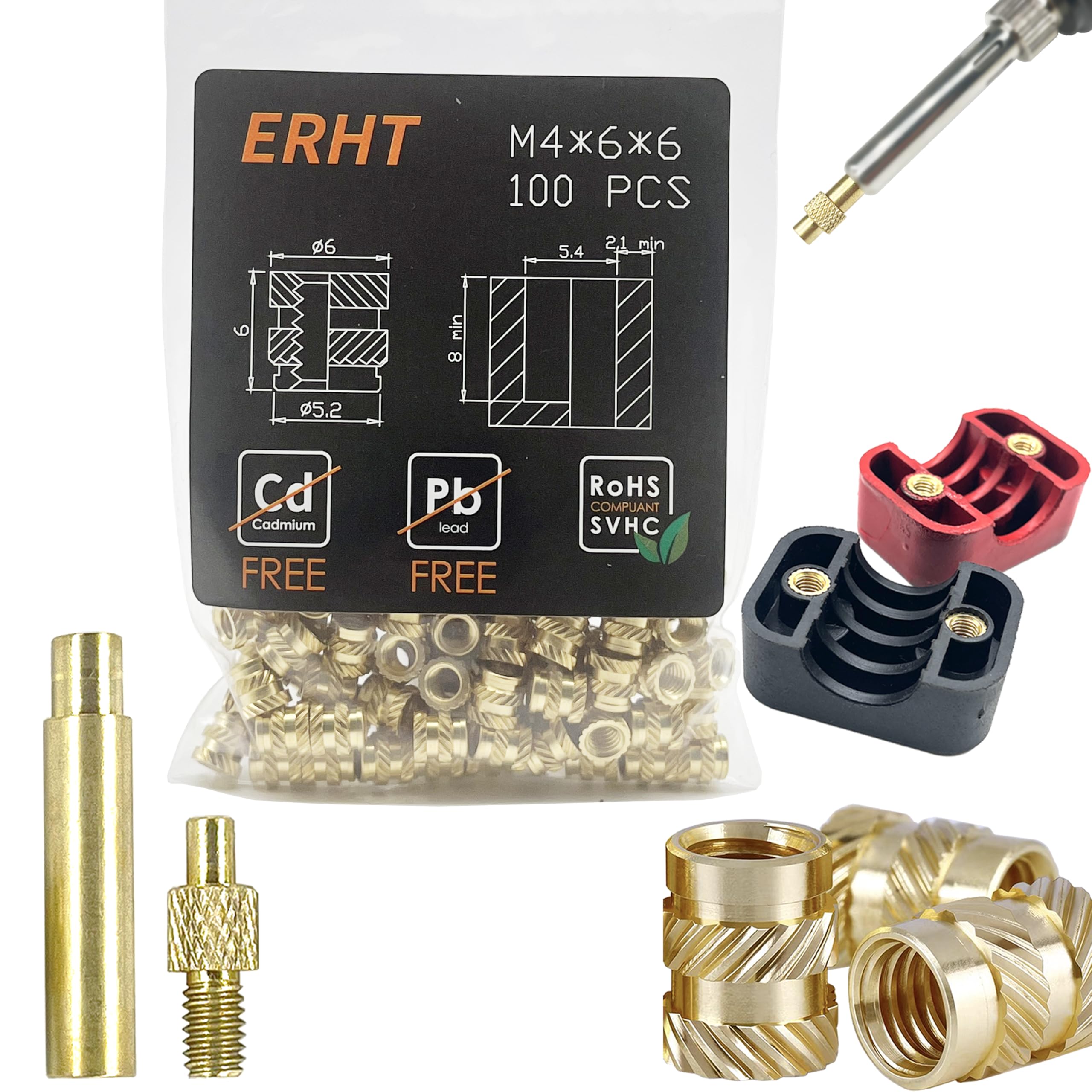 Brass Threaded Inserts - 3D Printing Kit -7 Brass Threaded Inserts - 3D Printing Kit -7