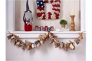 Patriotic Fabric Garland: 72" L American Decorations