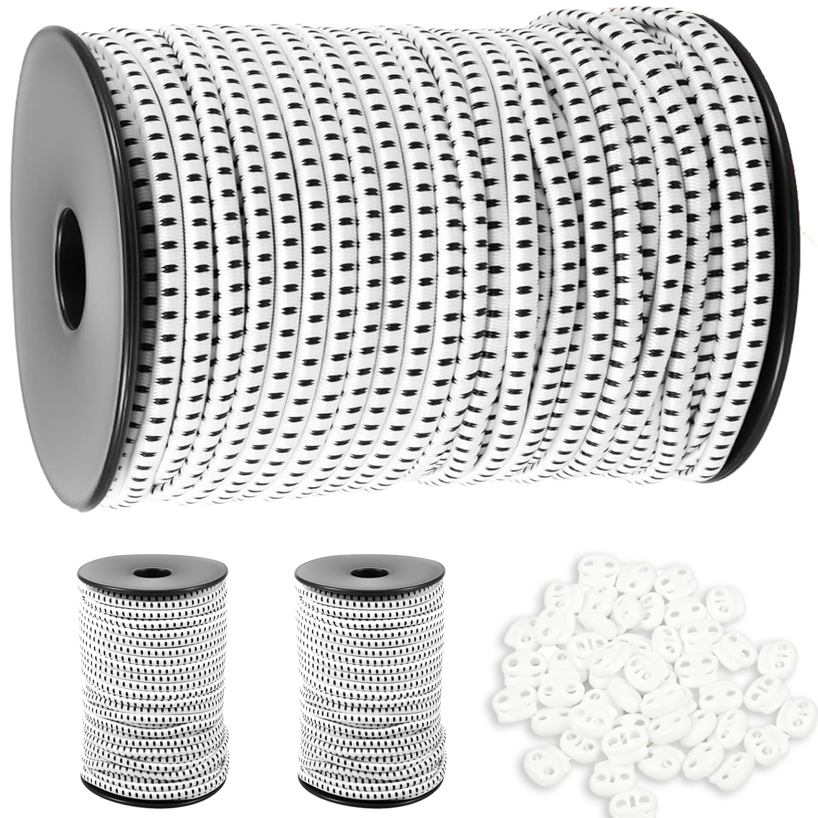 3 szt. Bungee Cord Roll 1/8 cala 100 FT elastyczny sznurek bungee do cięcia elastyczna lina do sprzętu kempingowego urządzenie mocujące