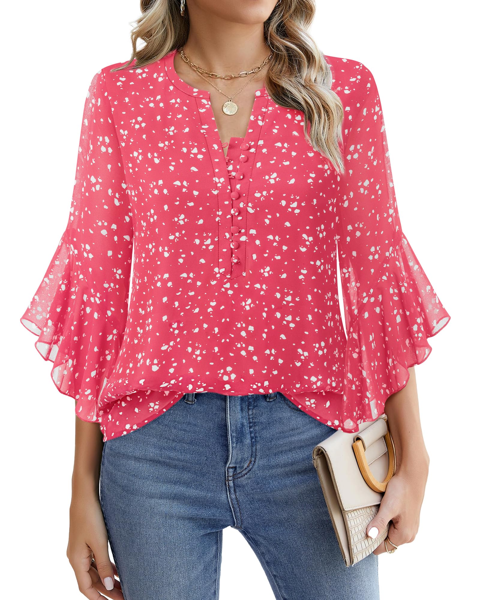  Timeson 3/4 Length Sleeve Casual Business Women's Blouses
| Timeson Chiffon 3/4 Sleeve Dressy Women's Work Shirts
| Tim 