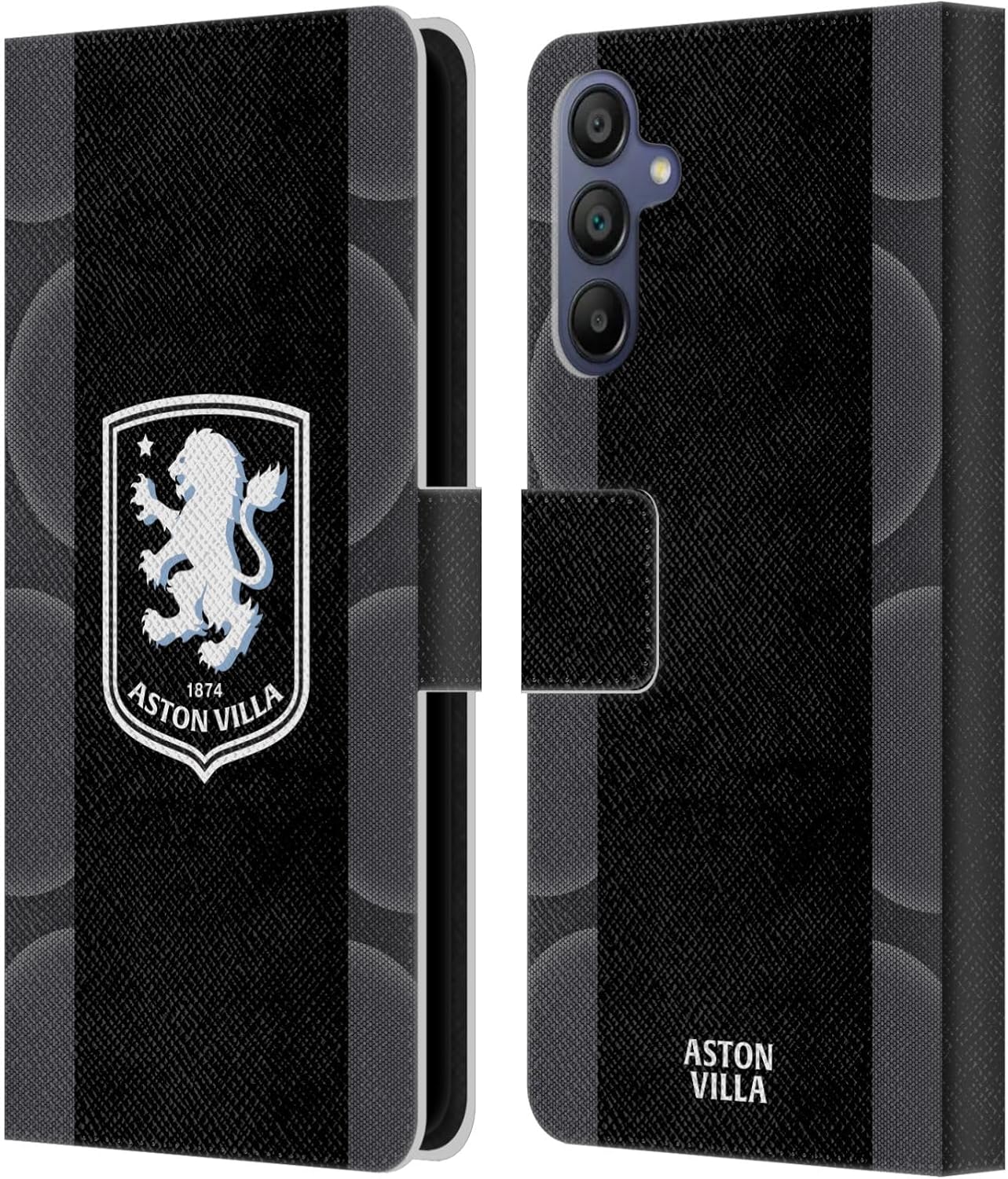 Head Case Designs Officially Licensed Aston Villa Football Club Away 2025/26 Crest Kit Leather Wallet Case Compatible with Samsung Galaxy A15