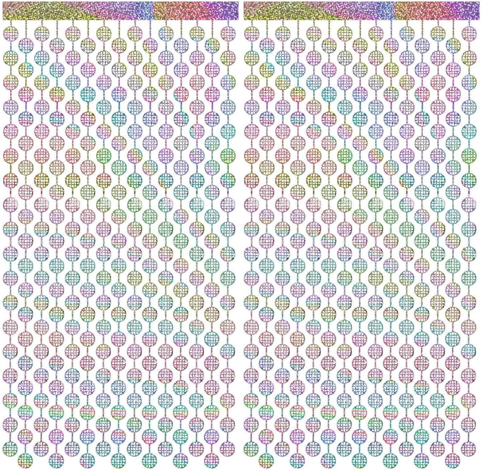 2 Pcs Disco Party Decorations Disco Ball Photo Booth Props 3.3 x 6.6 ft Disco Theme Silver Foil Curtains Photograph Backdrop for 70s 80s 90s Theme Birthday Bachelorette New Year Christmas