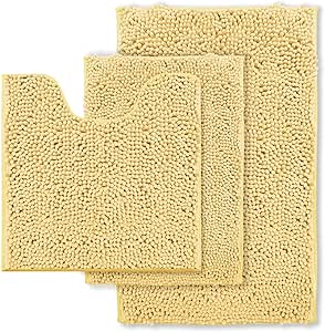 Amazon.com: Cream Bathroom Rugs 3 Piece Bath Rugs Sets 3 Piece, Extra ...
