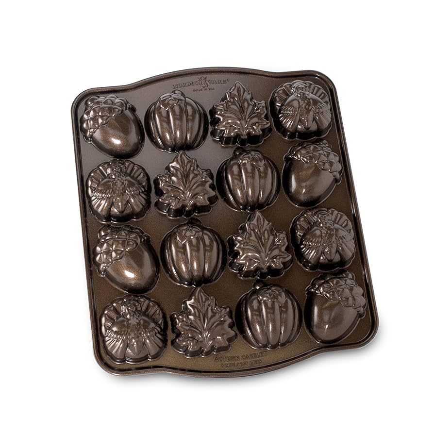 ★ノルディックウェア FALL CAKELET PAN 新品未使用 NORDIC Amazon.com: Nordic Ware Autumn Cakelet Pan, 3-Cup, Bronze