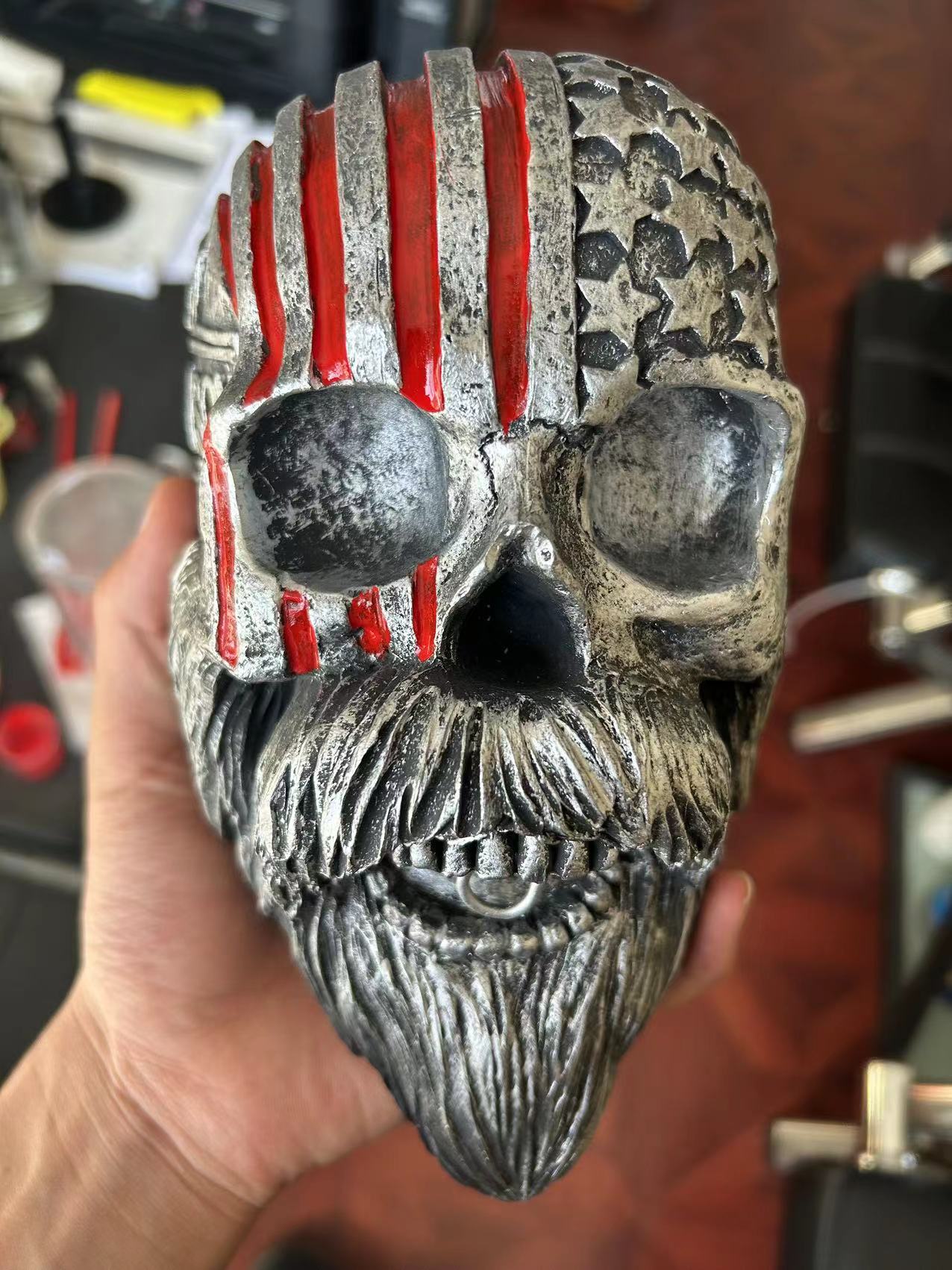 Portacasco Moto A Forma Di Teschio - Gancio Parete Per Caschi Bici, Baseball, Rugby