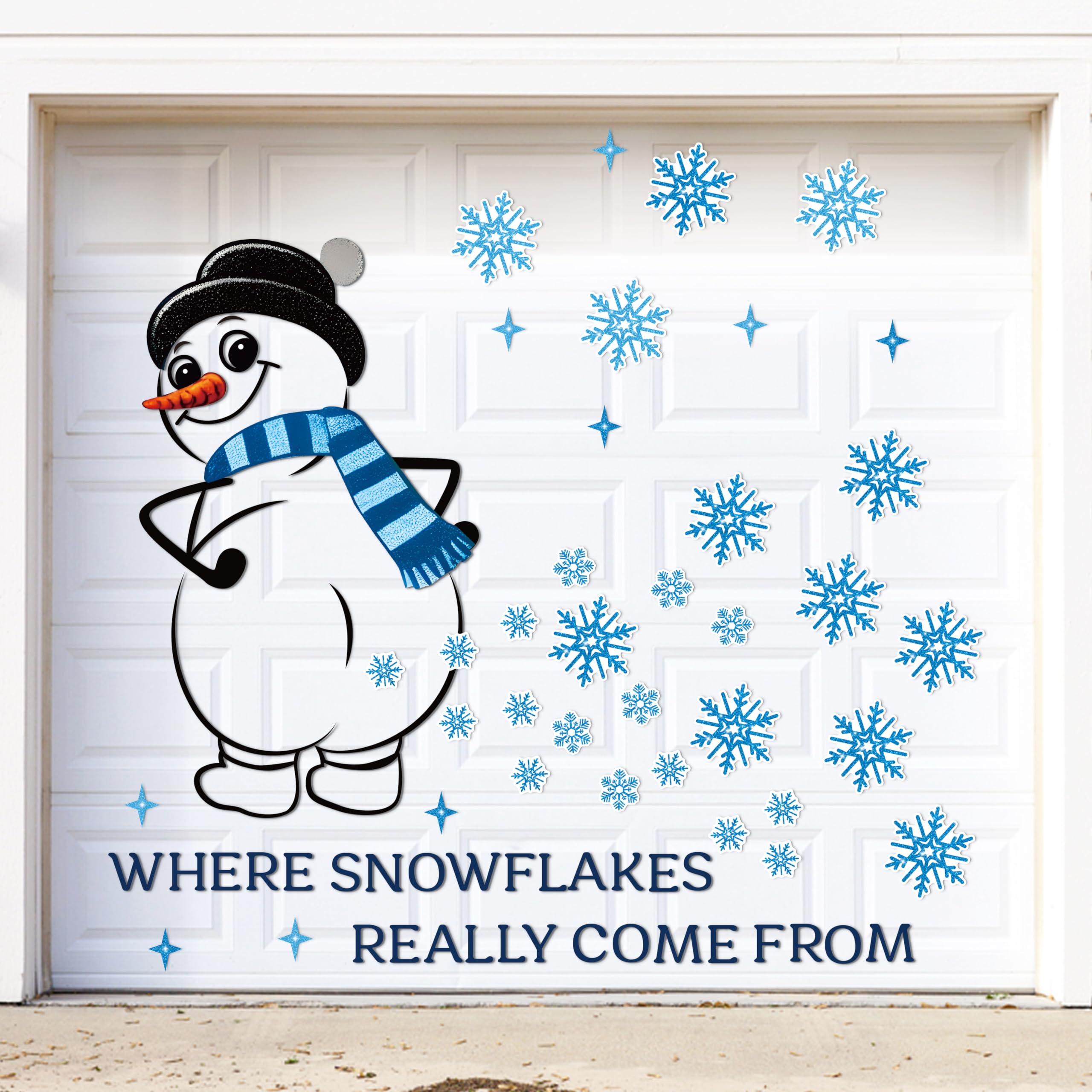 90shine Christmas Garage Door Decorations Magnets, Snowman Snowflakes