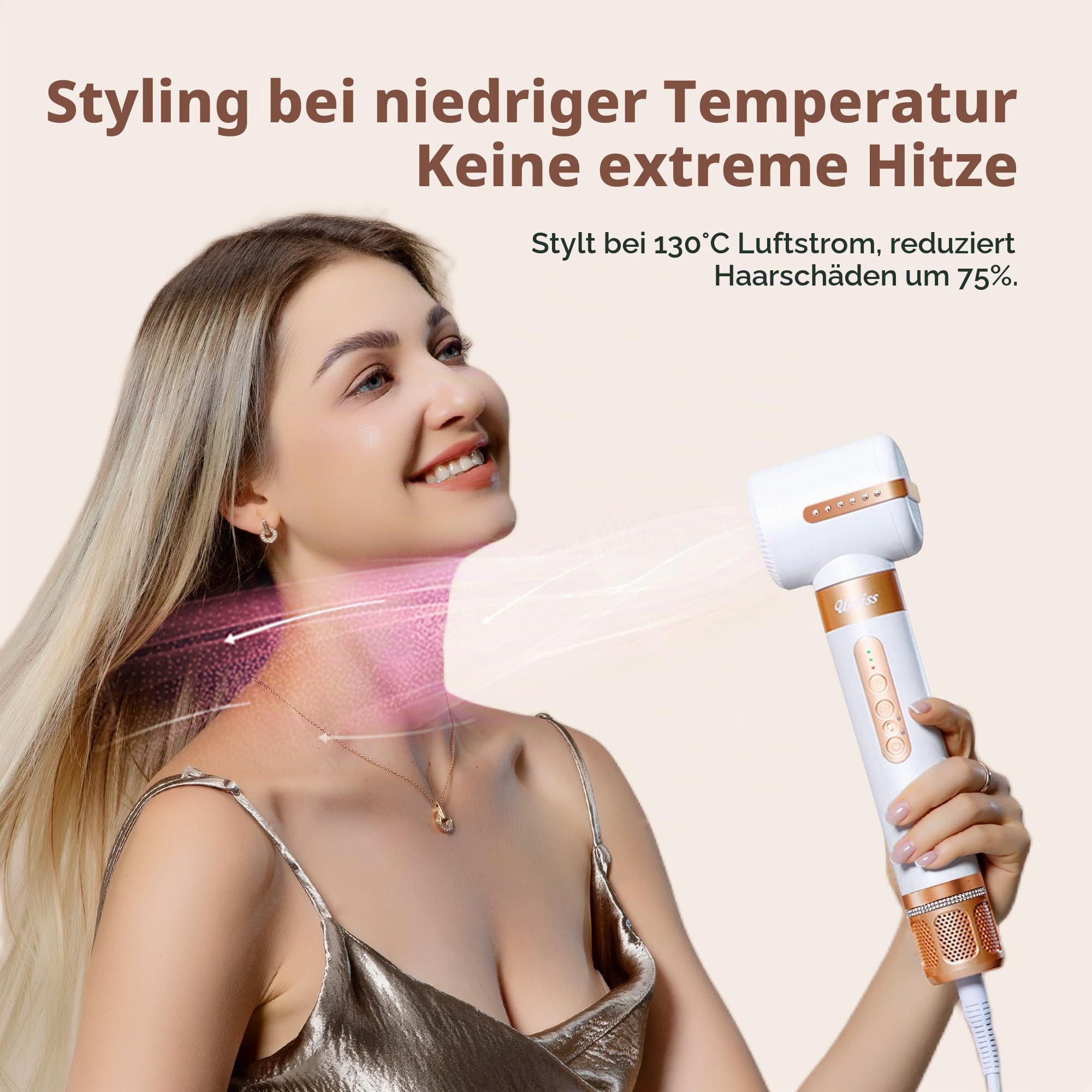 UKLISS Hairstyler 7 in 1 - Pro Airstyler & Hair Styler Set | Föhn High Speed 110,000RPM, Airbrush Lockenstab, Föhnbürste, Rundbürstenföhn, Warmluftbürste | Geschenk Set für Frauen
