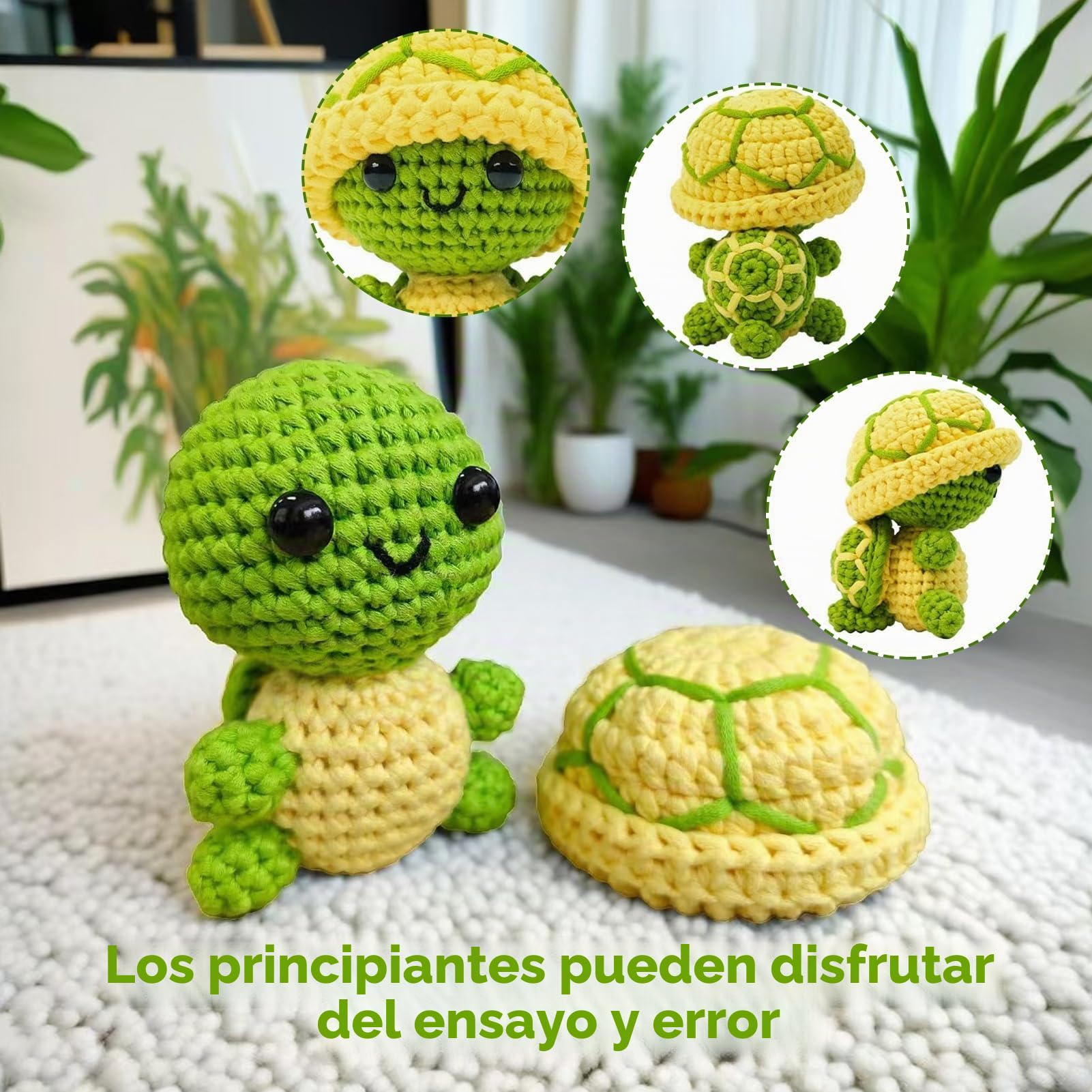 LYKTRIX Juego de ganchillo para principiantes con instrucciones, adecuado para adultos y niños, crochet tortuga
