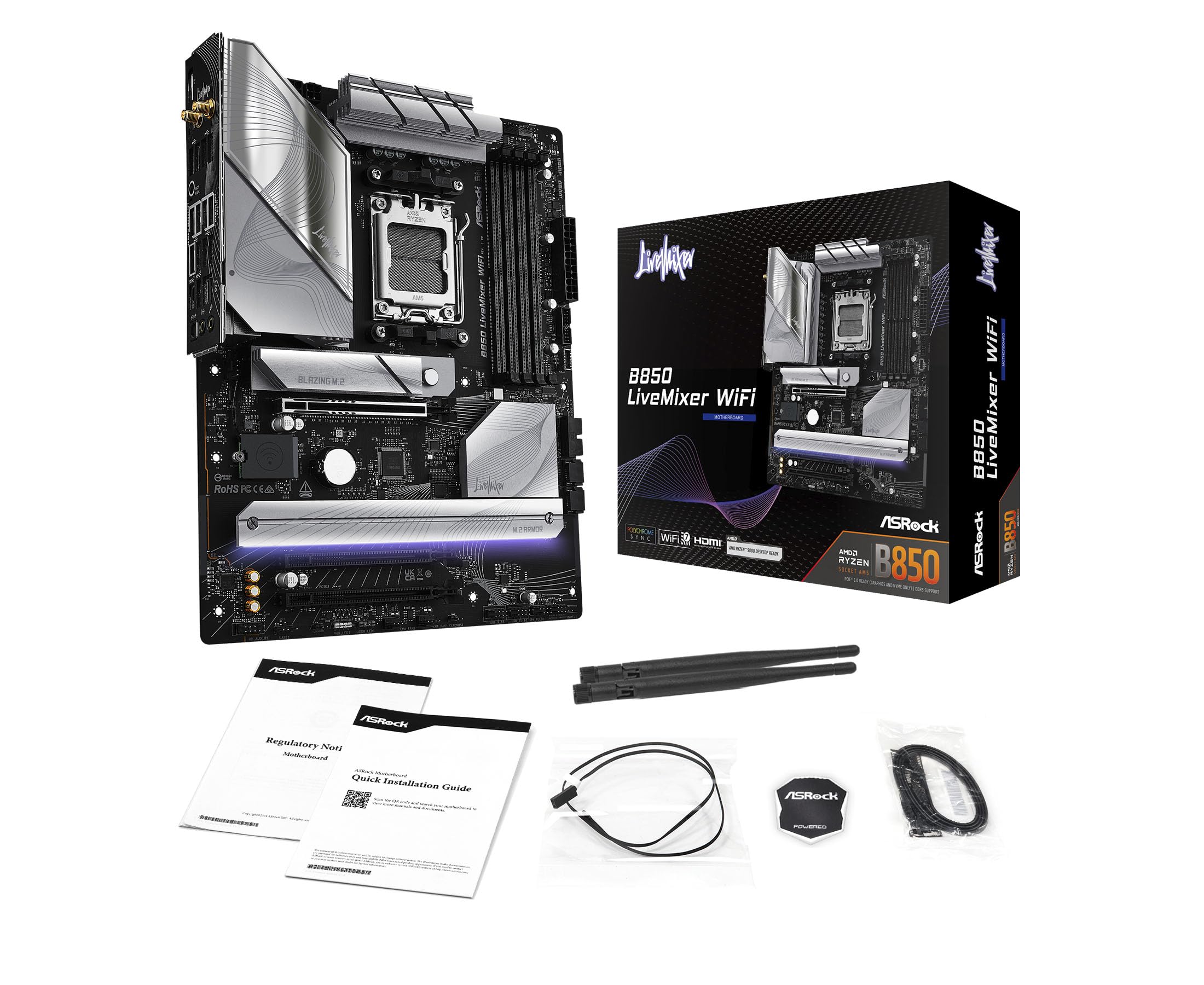 ASRock AMD B850 LiveMixer WiFi AM5 DDR5 PCIe 5.0 ATX Płyta główna