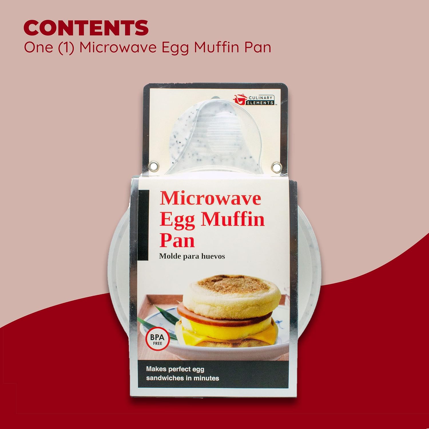 Good Living Microwave Egg Muffin Pan – Quick 1-Minute Breakfast Sandwich Maker, Non-Stick image 2