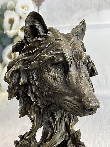 Miniatura 7 de Escultura hecha a mano Estatua de bronce animal extra grande Bugatti aullando lobo figura