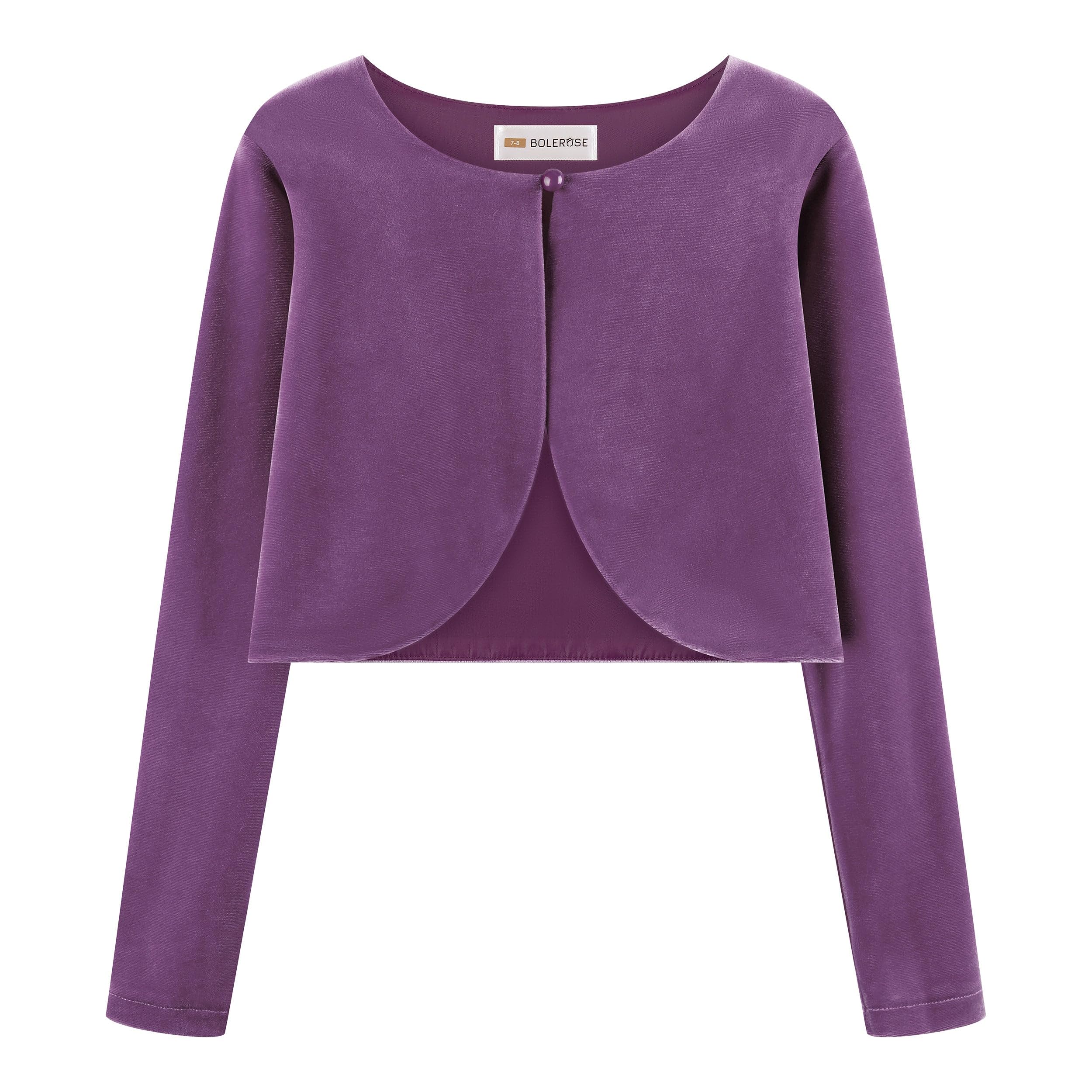 BOLEROSE Girls Velvet Long Sleeve Bolero
