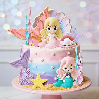 LaVenty Mermaid Cake Decoration Underwater Cake Decoration Shell