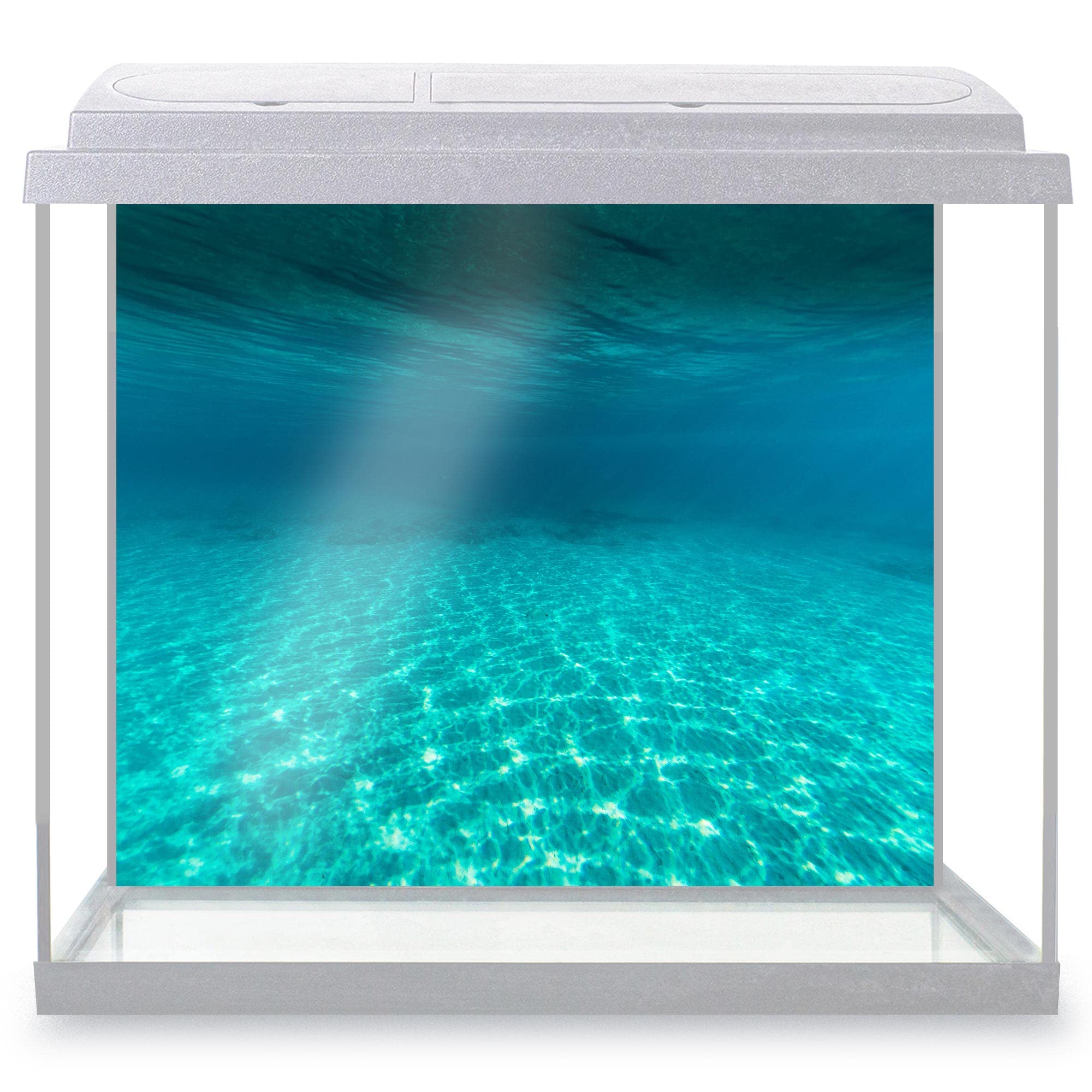 DV DESIGN Aquarium Fish Tank Background 62x52 cm - Underwater World Blue Texture Ocean Sea Marine Aquatic Static Cling Vinyl Vivarium Terrarium External Application #500070 โ image 1