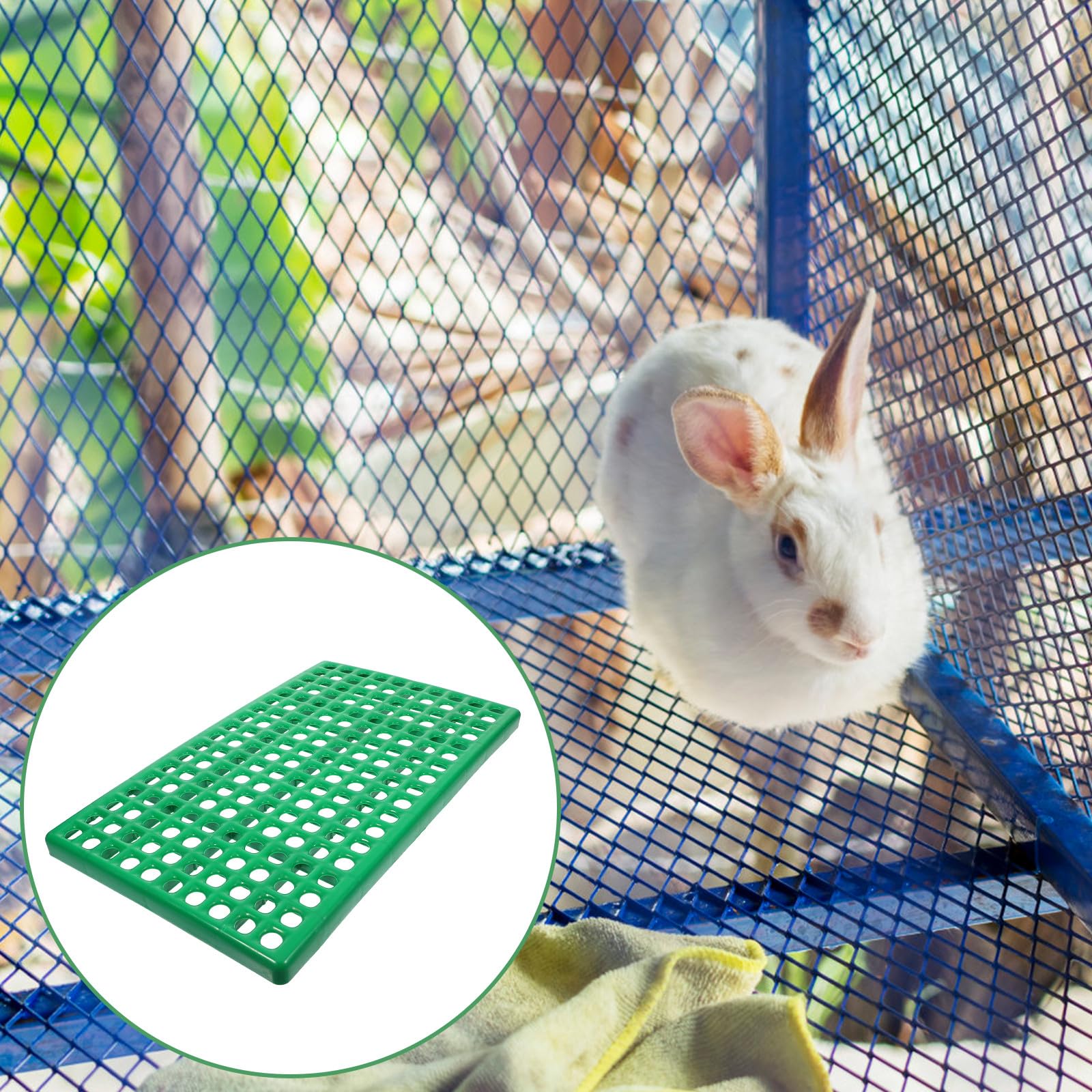 POPETPOP Pavimento per Gabbia Conigli Piastra di Base in Rete Tappetino per Lettiera e Fondo Recinto per Animali