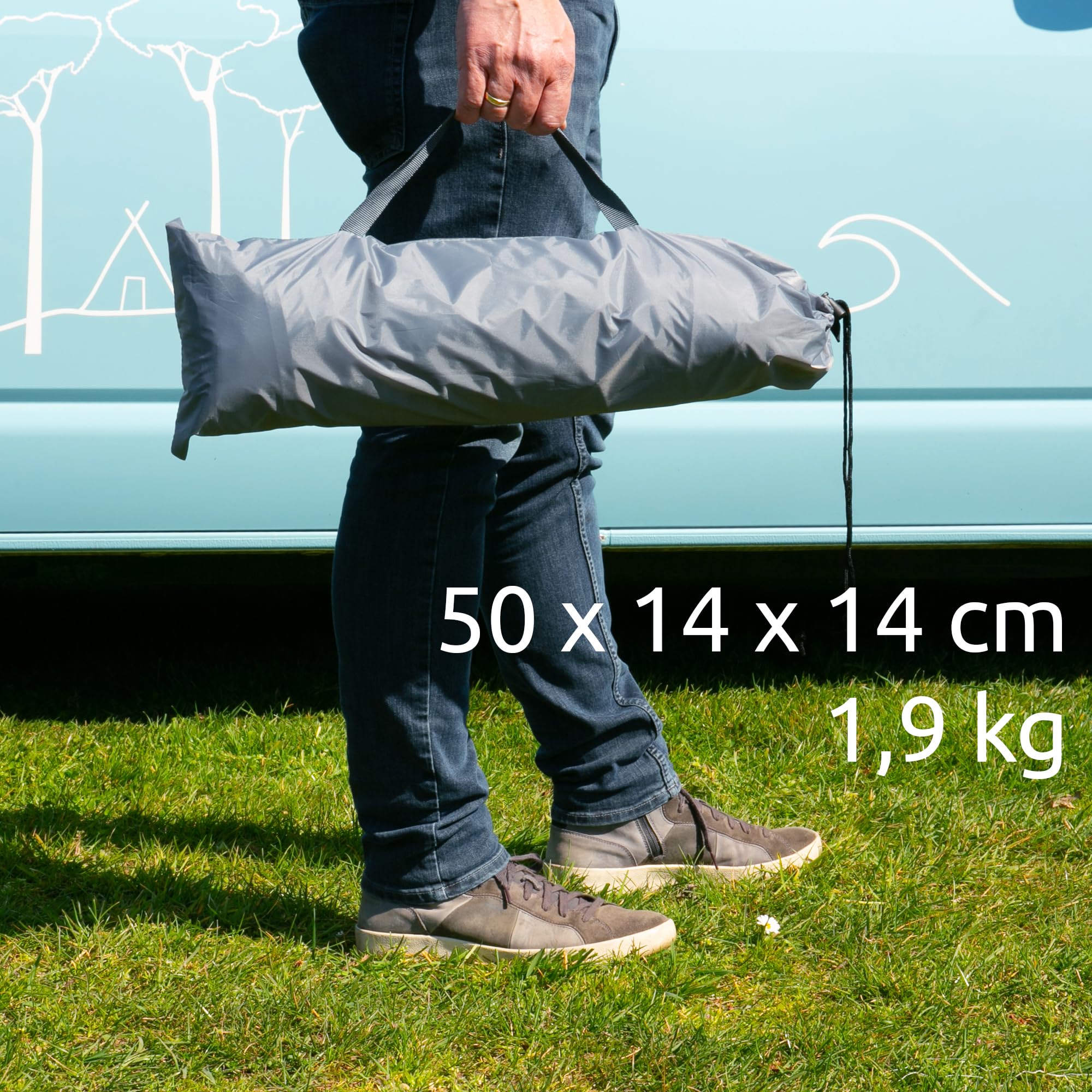 your GEAR Bus da campeggio Sun + Rain Blocker Side Walls – 2 x parete laterale per tenda da sole con 2 m di estrazione
