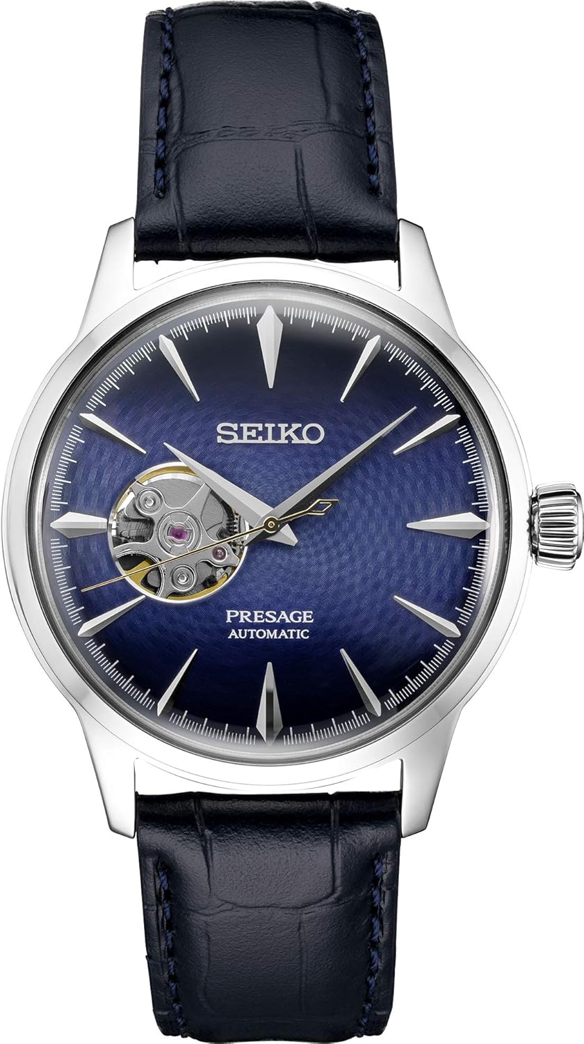 SEIKO Presage Automatic Blue Leather Watch SSA405