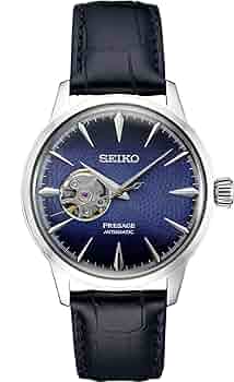 nabe 手巻き腕時計 レザー Amazon.co.jp: SEIKO Presage 自動巻きブルーレザーウォッチ
