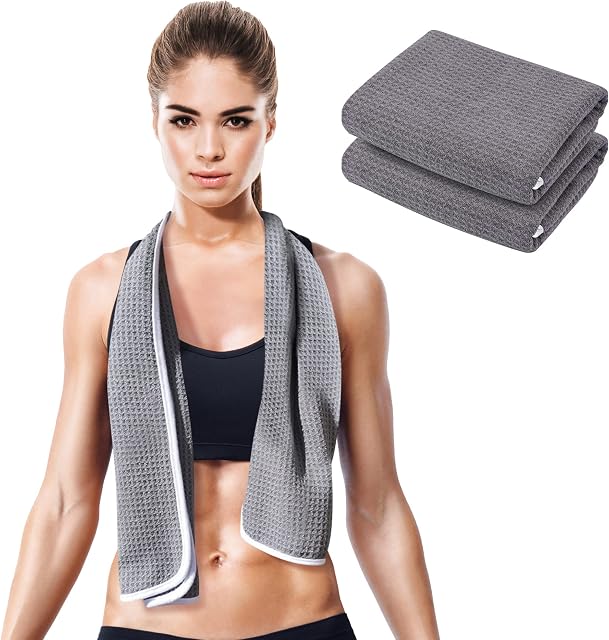desired body Fitness Gym Towels (2 Pack) for Workout, Sports and Exercise - Soft, Lightweight, Quick-drying, Odor-free
