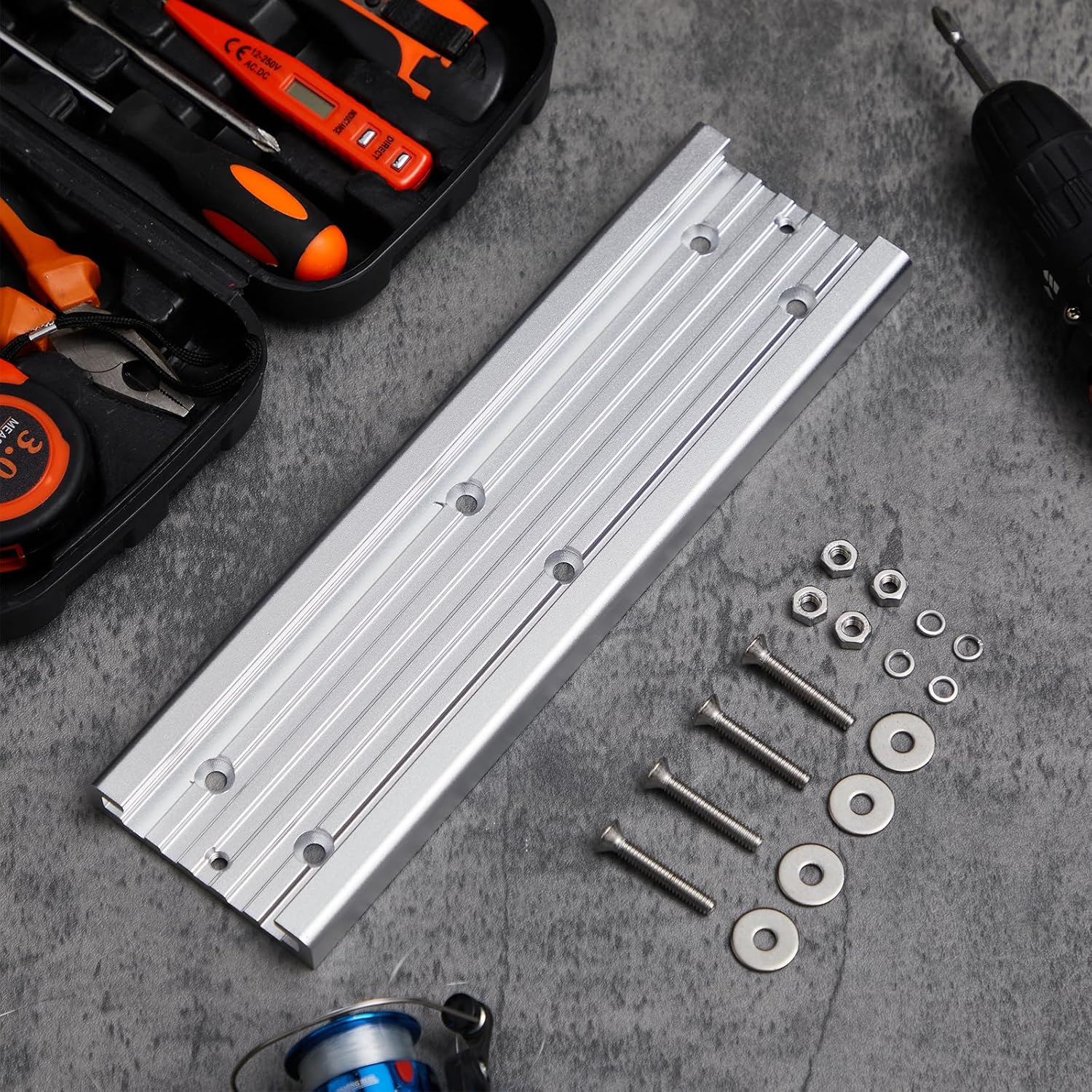 Frienda Aluminum Mounting Track System for Boat Accessories, Fishing Systems Mounting Tracks for Rod Holders, Anodized Aircraft Grade Aluminum