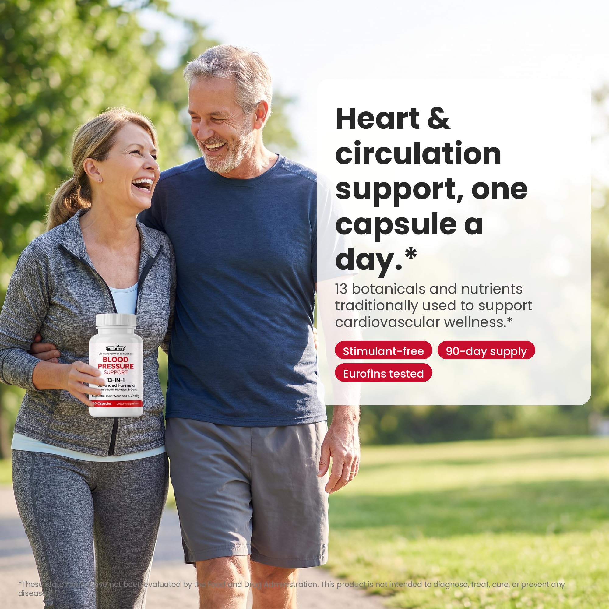 Blood Pressure Support Supplement, Hawthorn Hibiscus, 90 Count — Amazon image 2
