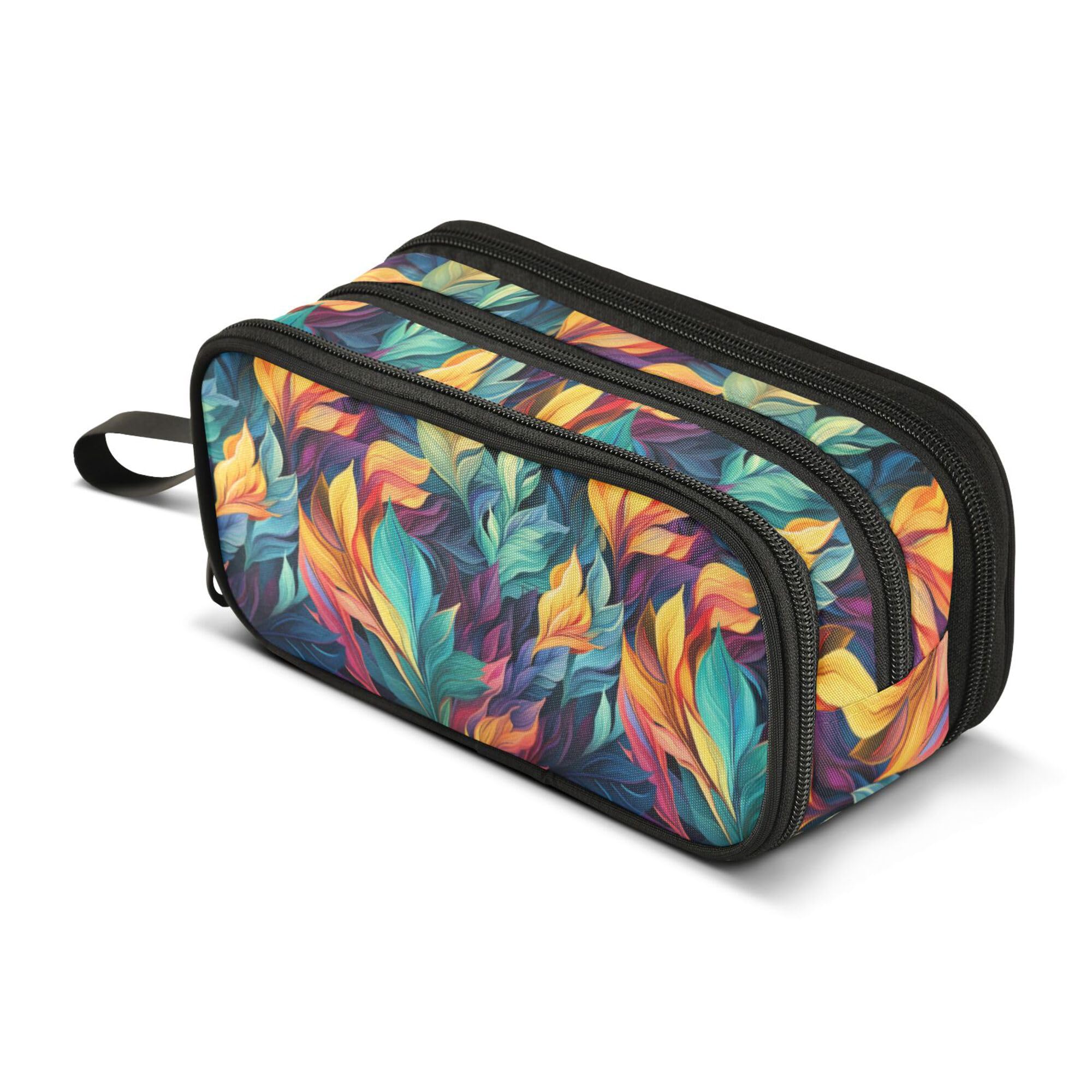 ALAZA Large Pencil Case, Big Capacity Pencil Bag Pen Pouch Holder 3 Compartments,Tropical Plant Leaf School Office Supplies Stationery Makeup Bag Storage Organizer for Students Girls Boys Women Men — image 1