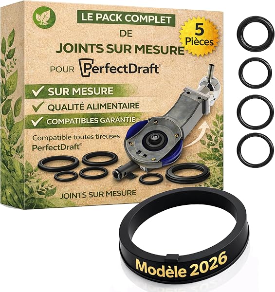 [PERFECTDRAFT 2026] LOT 5 JOINTS D'ÉTANCHÉITÉ POUR PERFECTDRAFT HD3720 HD3620 HD3610 HD3600 | COMPATIBLE AVEC BEC VERSEUR & ROBINET DE TIREUSE A BIÈRE | SILICONE ALIMENTAIRE | STOP FUITE !! (2 KIT) - 2