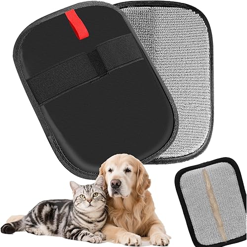 2 Pcs Upgraded Pet Hair Removal Glove, Washable Electrostatic Gloves Pet Hair for Cats & Dogs, Reusable Pet Hair Remover Tool for Carpet, Curtain, Clothing, Couch, Car Seat