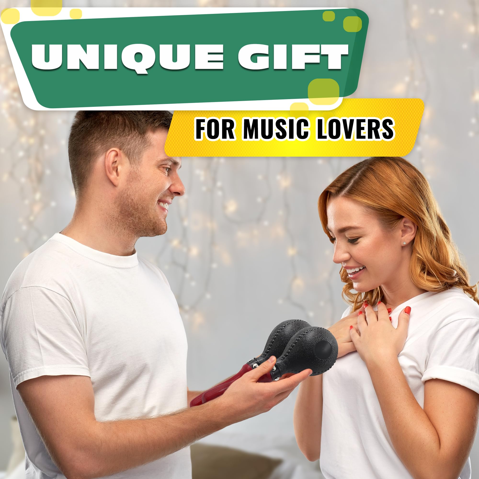 2 maracas grandes de madera para instrumentos musicales para adultos