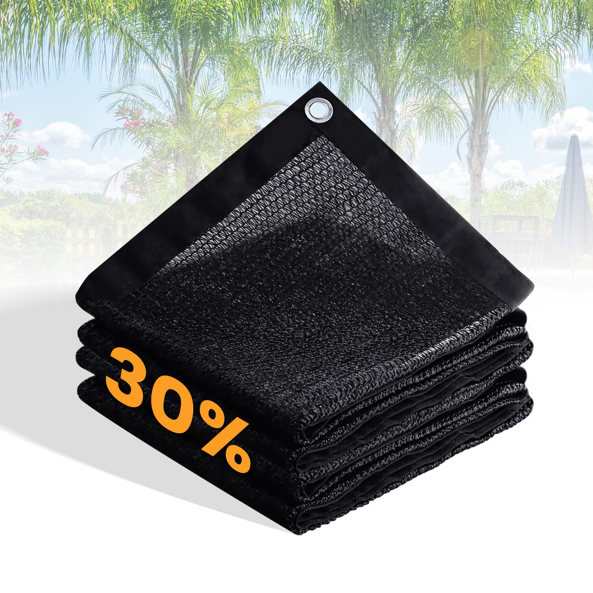 VICLLAX 30% Black Garden Shade Fabric Sun Shade Cloth - UV Resistant Sunblock Netting for Plants, Flowers & Vegetables | Lightweight Cover for