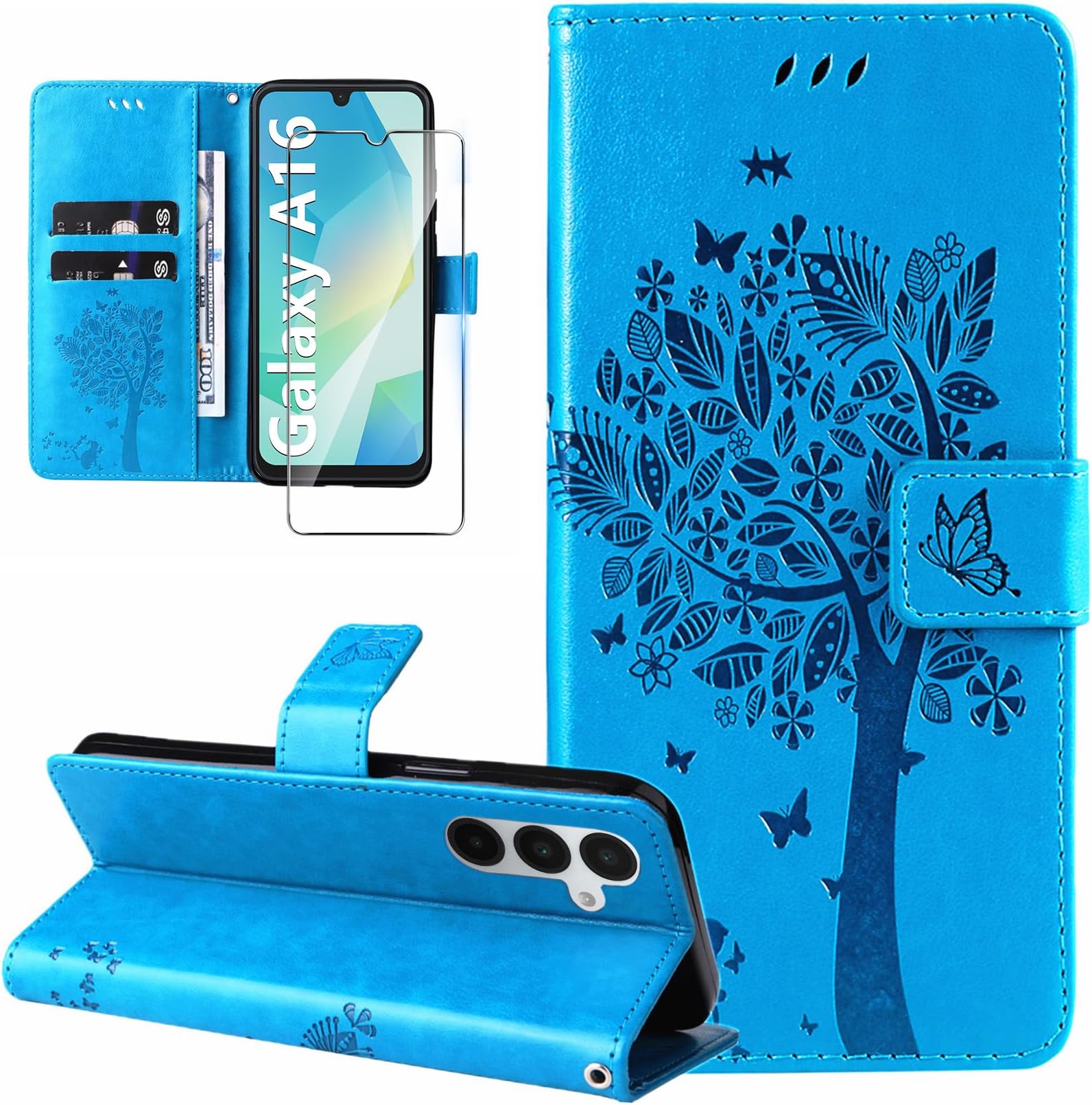 IMEIKONST Coque Compatible Avec Moto G 5G, Flip Étui Embossed Cuir