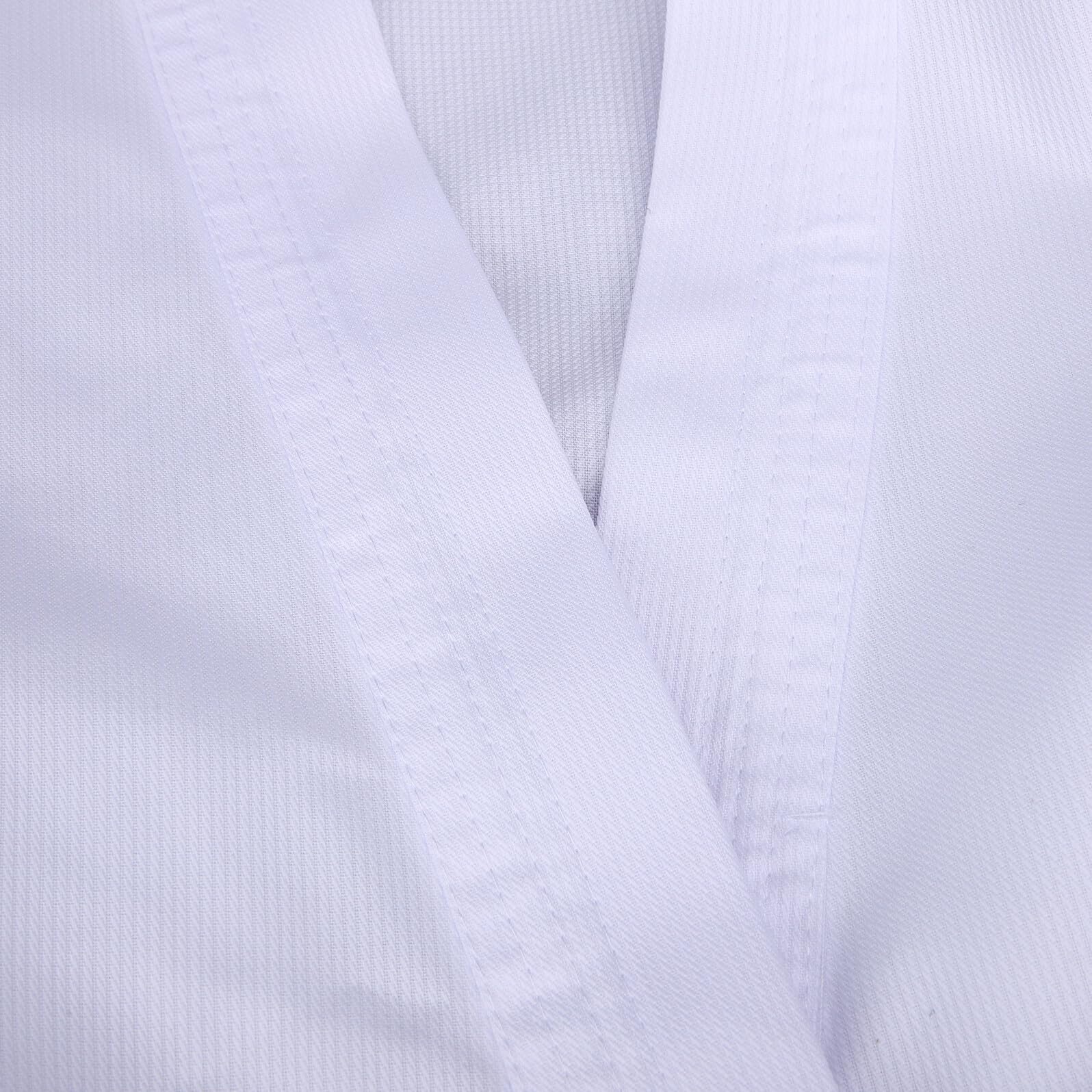 Uniforme de Karate y Taekwondo Unisex para Adultos, 1 Set, Poliéster Blanco Cinturones Elásticos, Libre Movimiento para Entrenamiento y Competición
