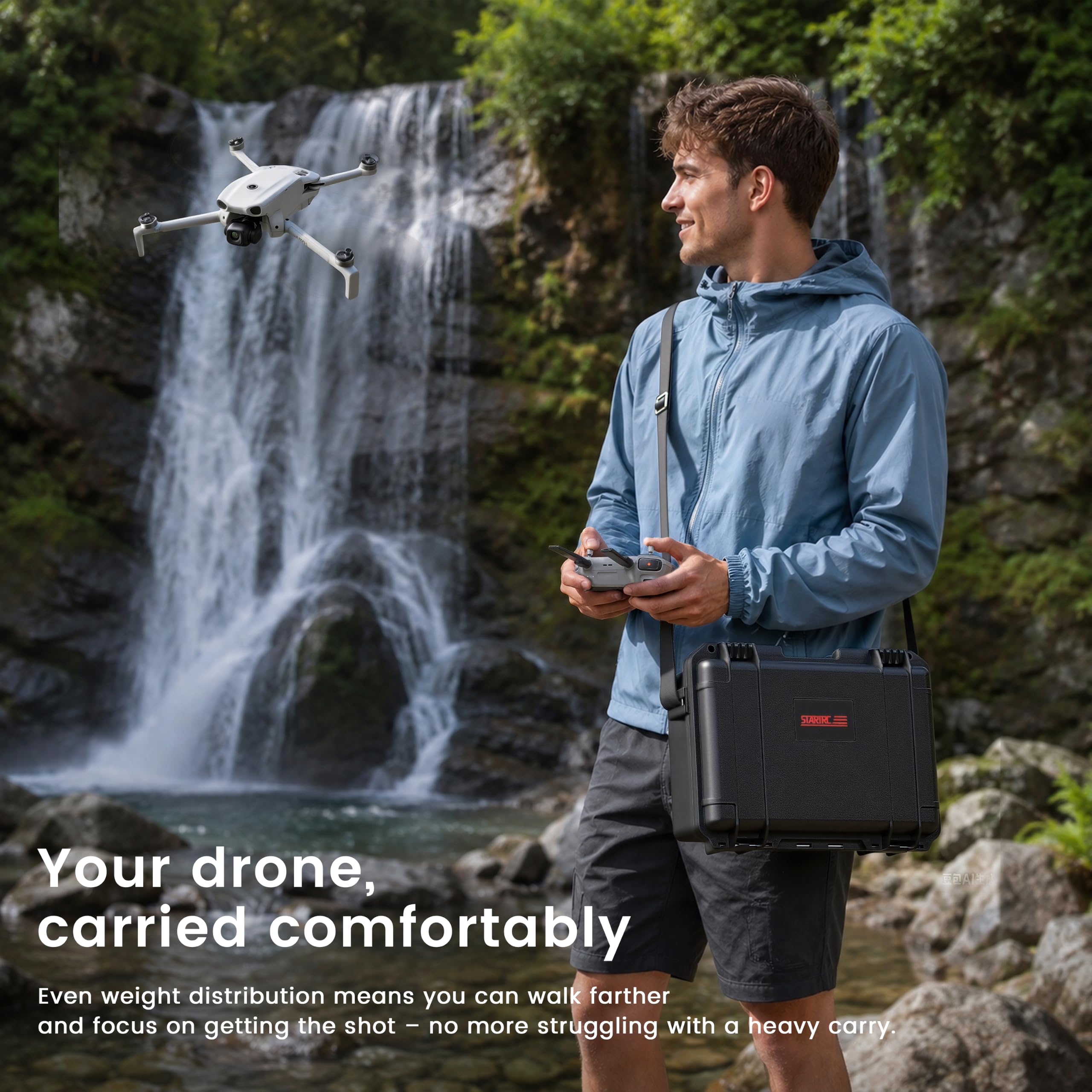 STARTRC Lito X1/1 Koffer, Wasserdichter Harter Tasche für DJI Lito X1/1 Fly More Combo Zubehör für DJI RC 2/RC-N3,4 Akkus & Lade-Hub Kleine Koffer