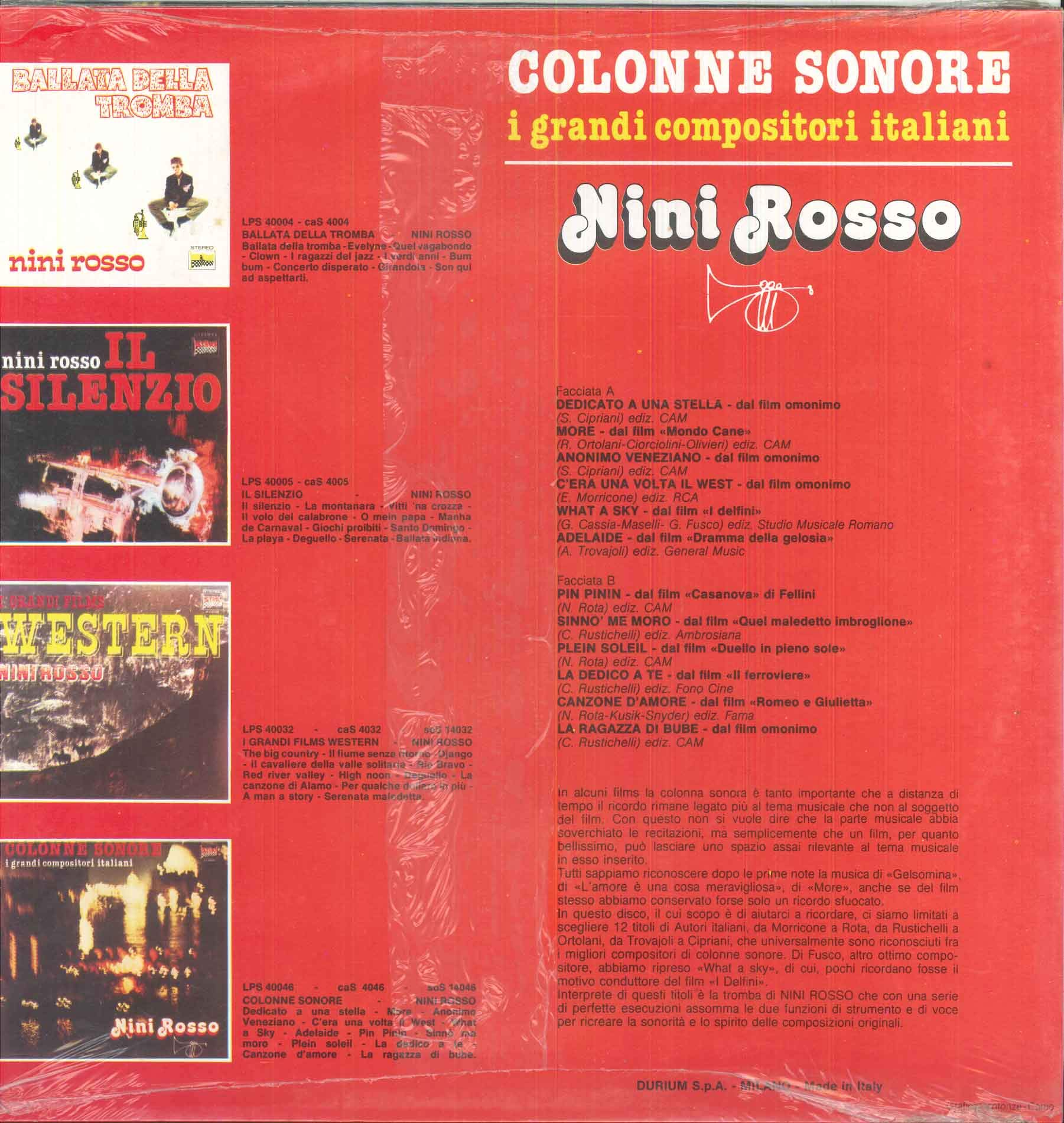 Colonne Sonore - I Grandi Compositori Italiani / Durium LPS 40046