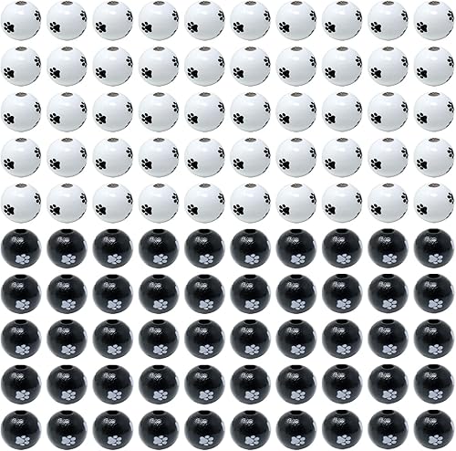 Miniatura 4 de Honbay 100 cuentas espaciadoras de huellas de madera con estampado de pata de animal, gato, perro, para mascotas, colgantes, fabricación de joyas o