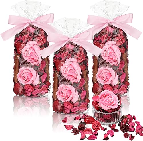 Dansib 3 bolsas de popurrí de Navidad de 15 onzas, jarrón de relleno de cuenco de popurrí, aroma de Navidad, popurri de pino, fragancia de flores