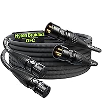 Vista 20 de Serie Oro Cables XLR Star Quad de 1.5 pies, Conectores Neutrik, Cable de micrófono 19AWG, Cable de micrófono trenzado en nylon reforzado con Kevlar