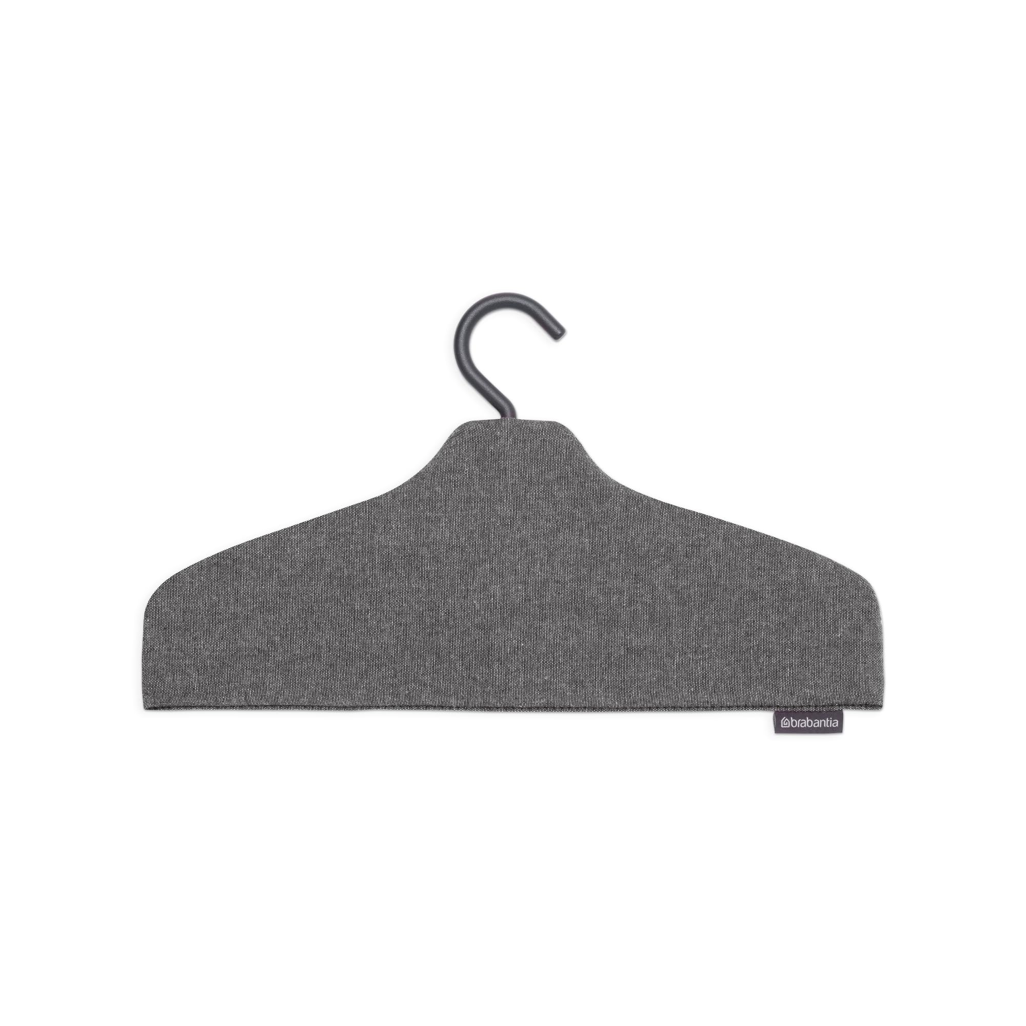 Brabantia - Steam Clothes Hanger - Solid Surface for High-Pressure Steaming on Collars and Shoulders - Quick & Easy Results - Double-Sided Use - Versatile 360° Rotating Hook - Pepper Black