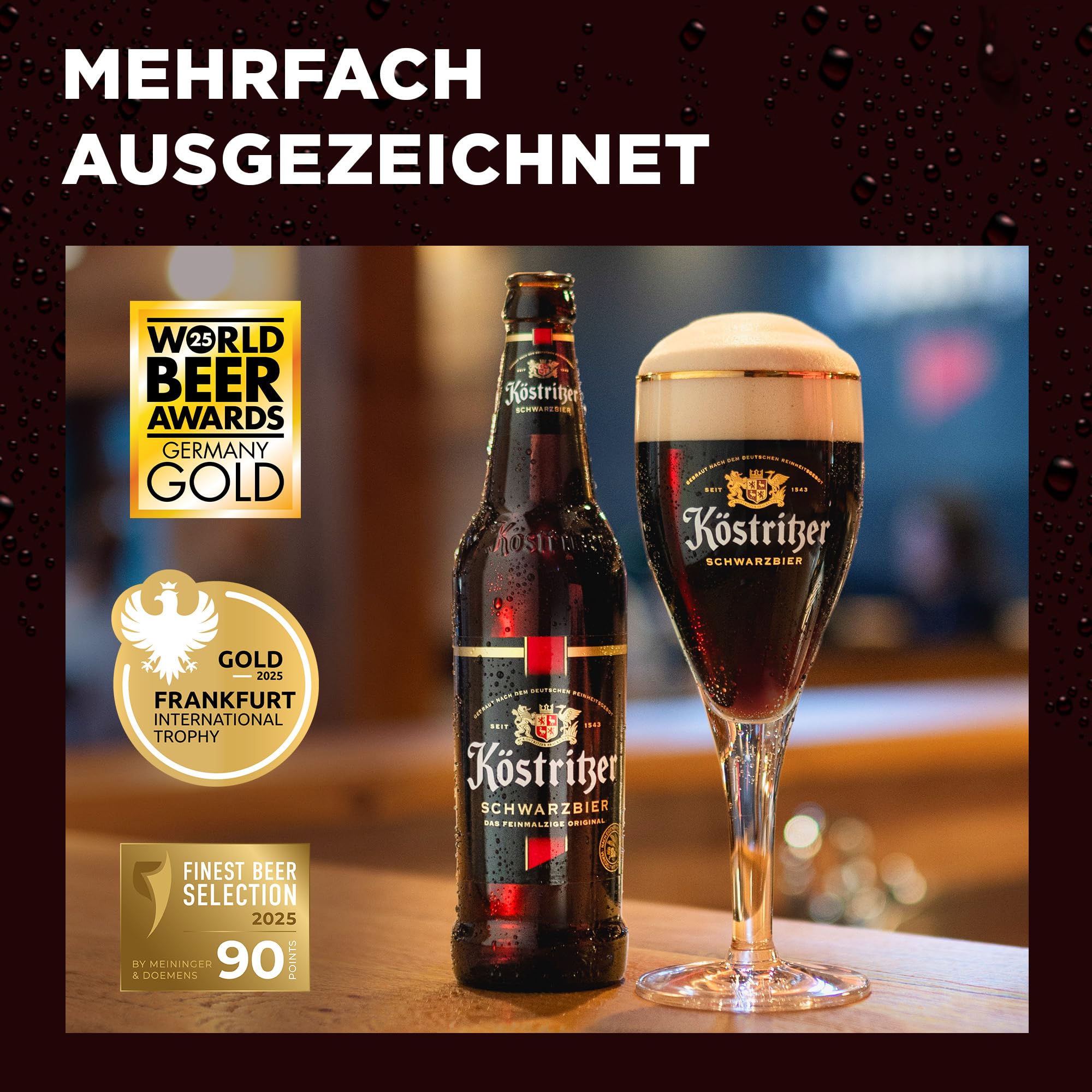 Köstritzer® Schwarzbier - Dosenbier (24x 0,5l) - Feinmalziger Geschmack - Intensive Röstung der Braugerste - Traditionelles Schwarzbier aus Thüringen